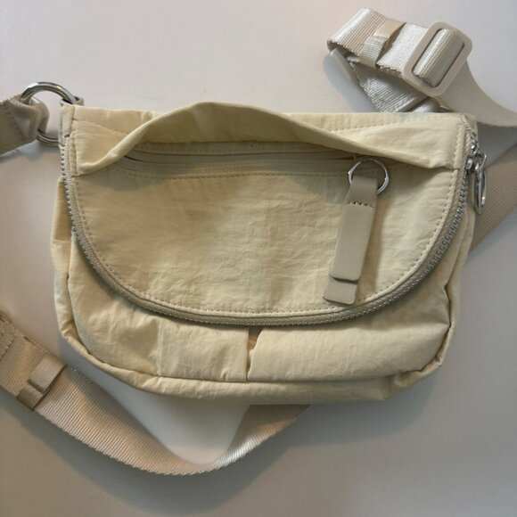 Small Beige Crossbody Bag With Adjustable Strap & Zip Pocket - Picture 5 of 8